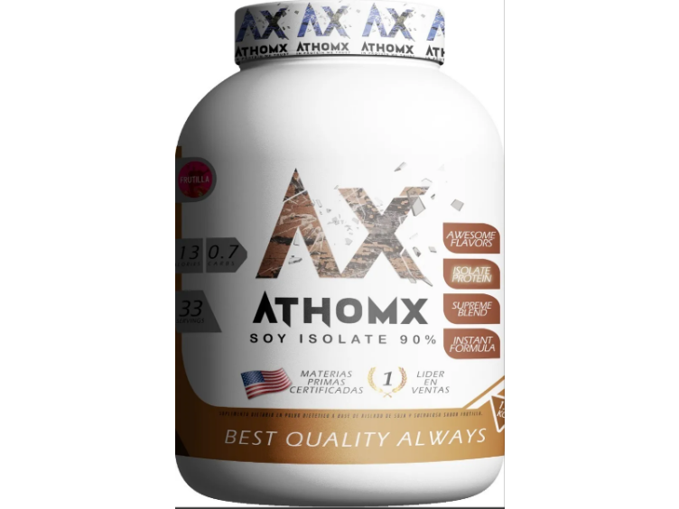 Proteína Athomx Aislada De Soja 90% 1kg Sabor Frutilla