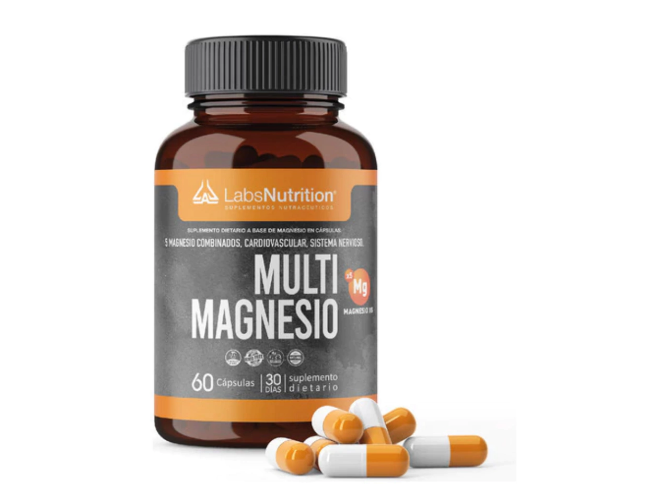 Multi Magnesio 500mg 60 Cáps Labs Nutrition Alta Absorción Sin Sabor