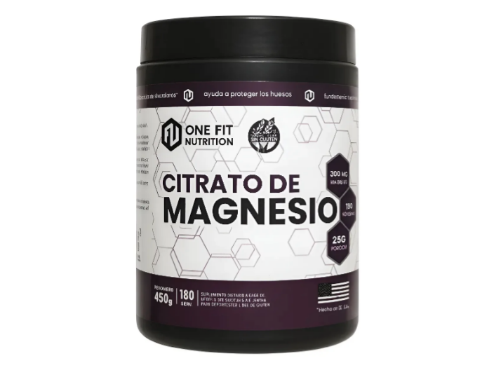 Citrato De Magnesio One Fit - 180 servicios - 450gr Sin Sabor