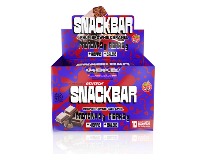 Snack Bar Gentech Barras De Proteina Vegetal 40 Grs X 10 Unidades