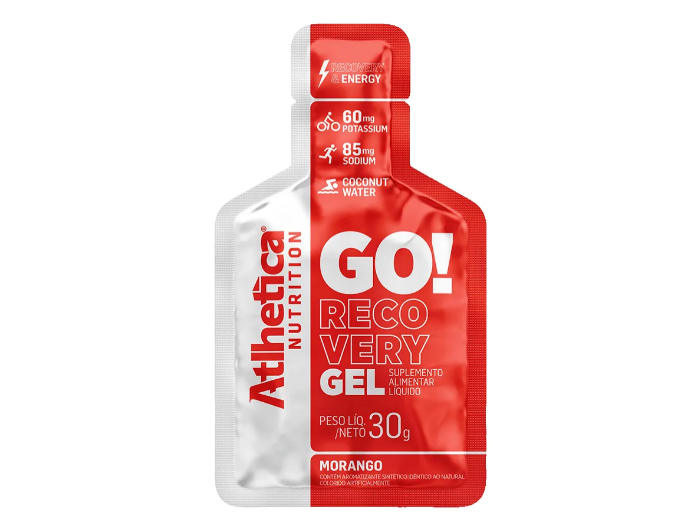 Gel De Energía Y Recuperación Atlhetica Nutrition Caja X10 unidades Sabor frutilla
