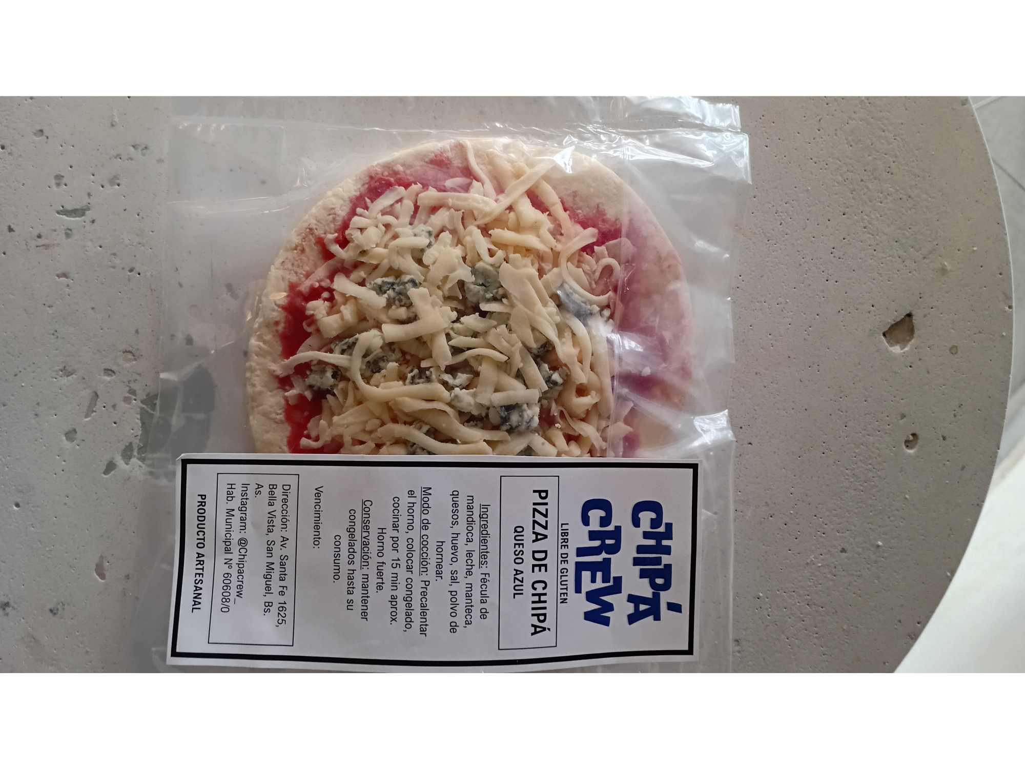 Pizza individual queso azul