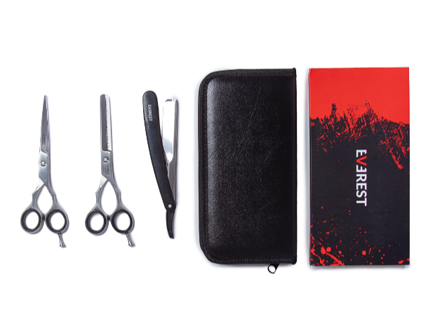 KIT X 3 PROFESIONAL EVEREST ( 2 TIJERAS + NAVAJA EVEREST)