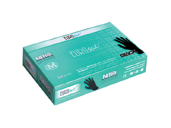 CAJA 20 GUANTES DE NITRILO NEGROS MED.