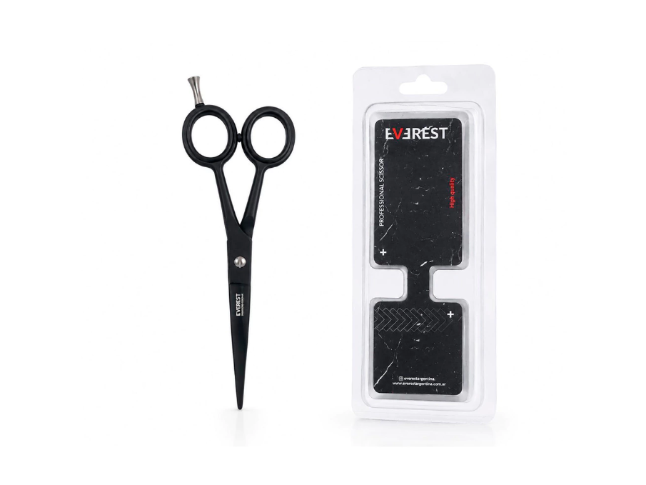 TIJERA ACERO PROFESIONAL CORTE EVEREST NEGRA