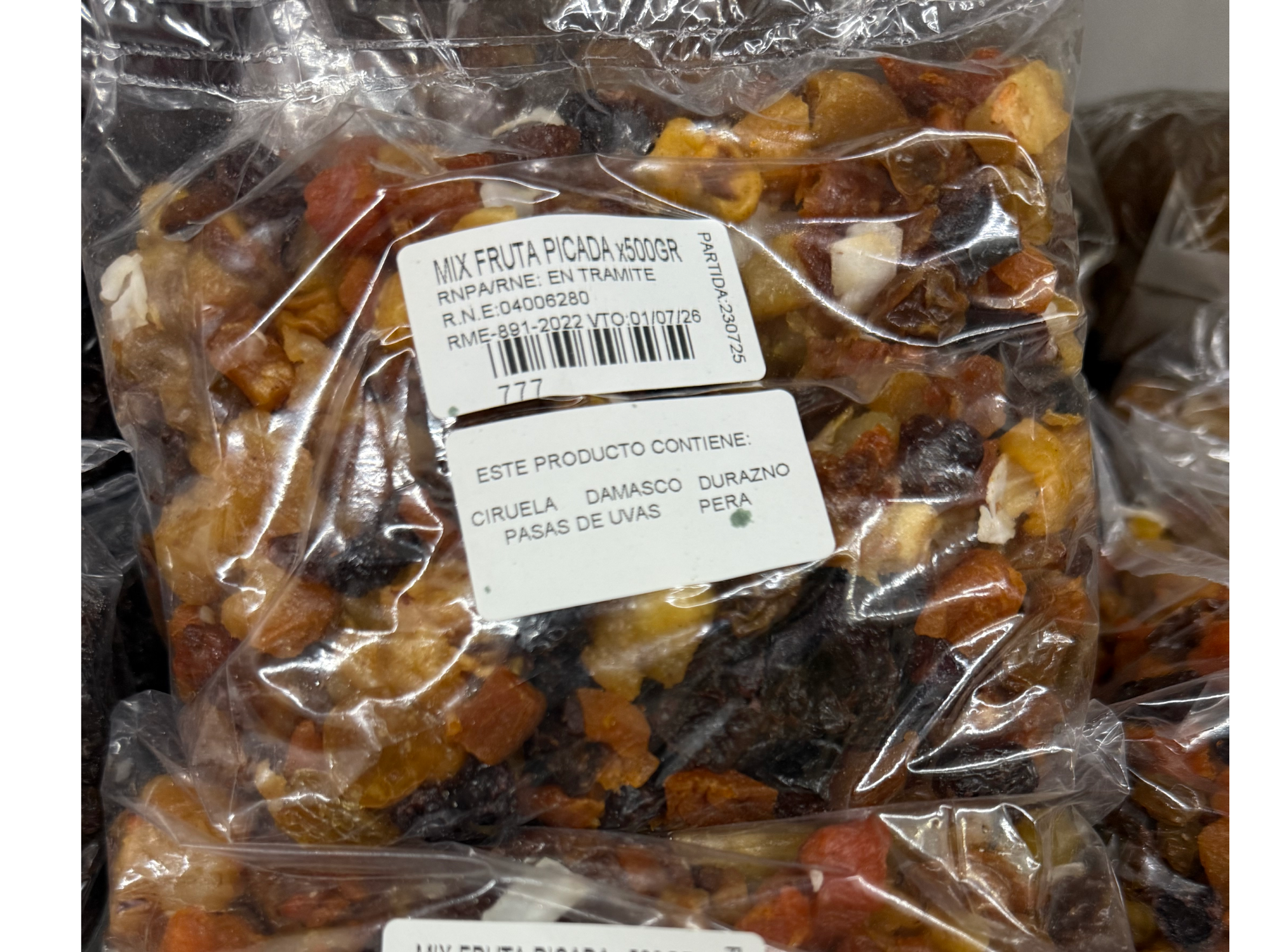 Mix fruta secas  picada 500gr