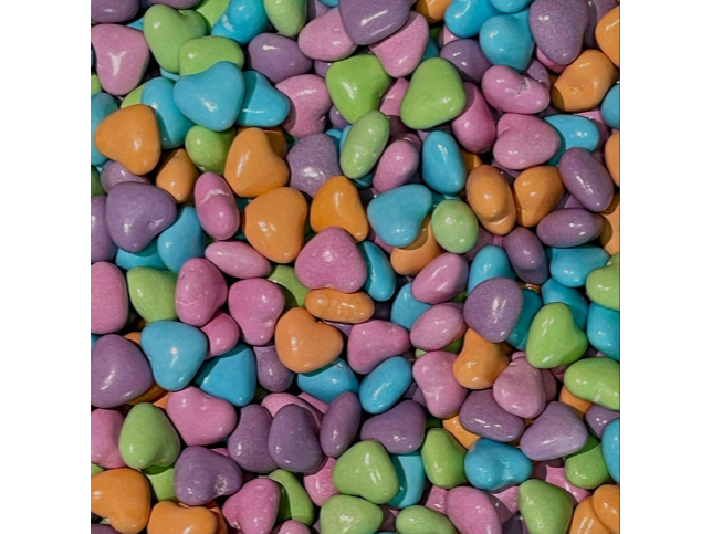Corazoncito de chocolate multicolor 1 kilo