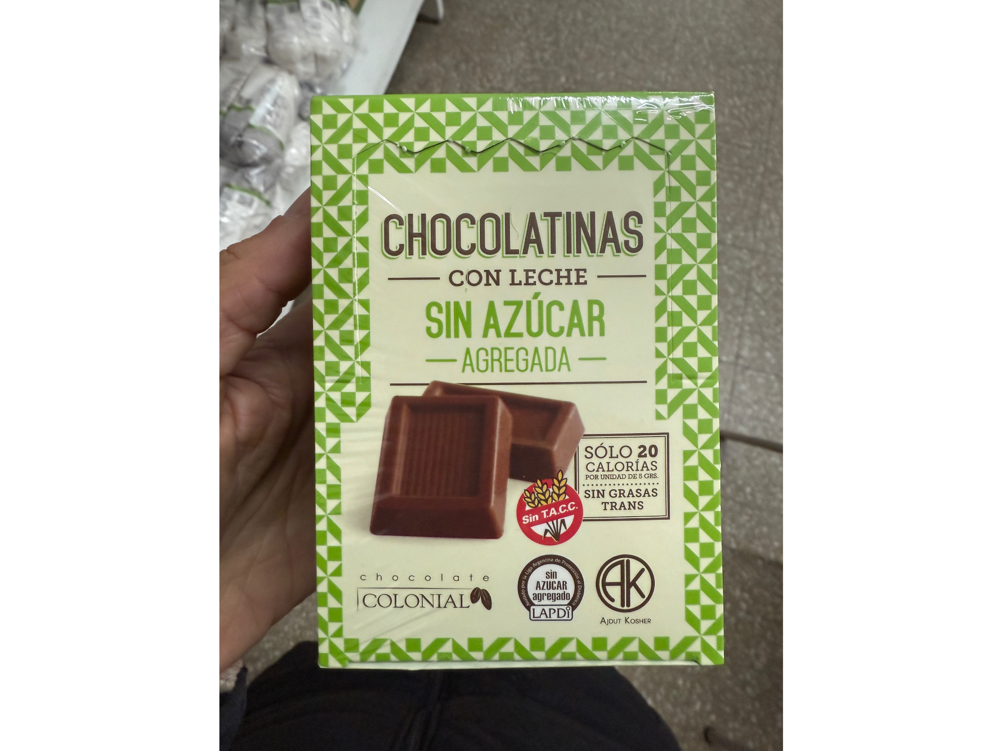 Chocolatinas con leche sin azúcar 50 unid