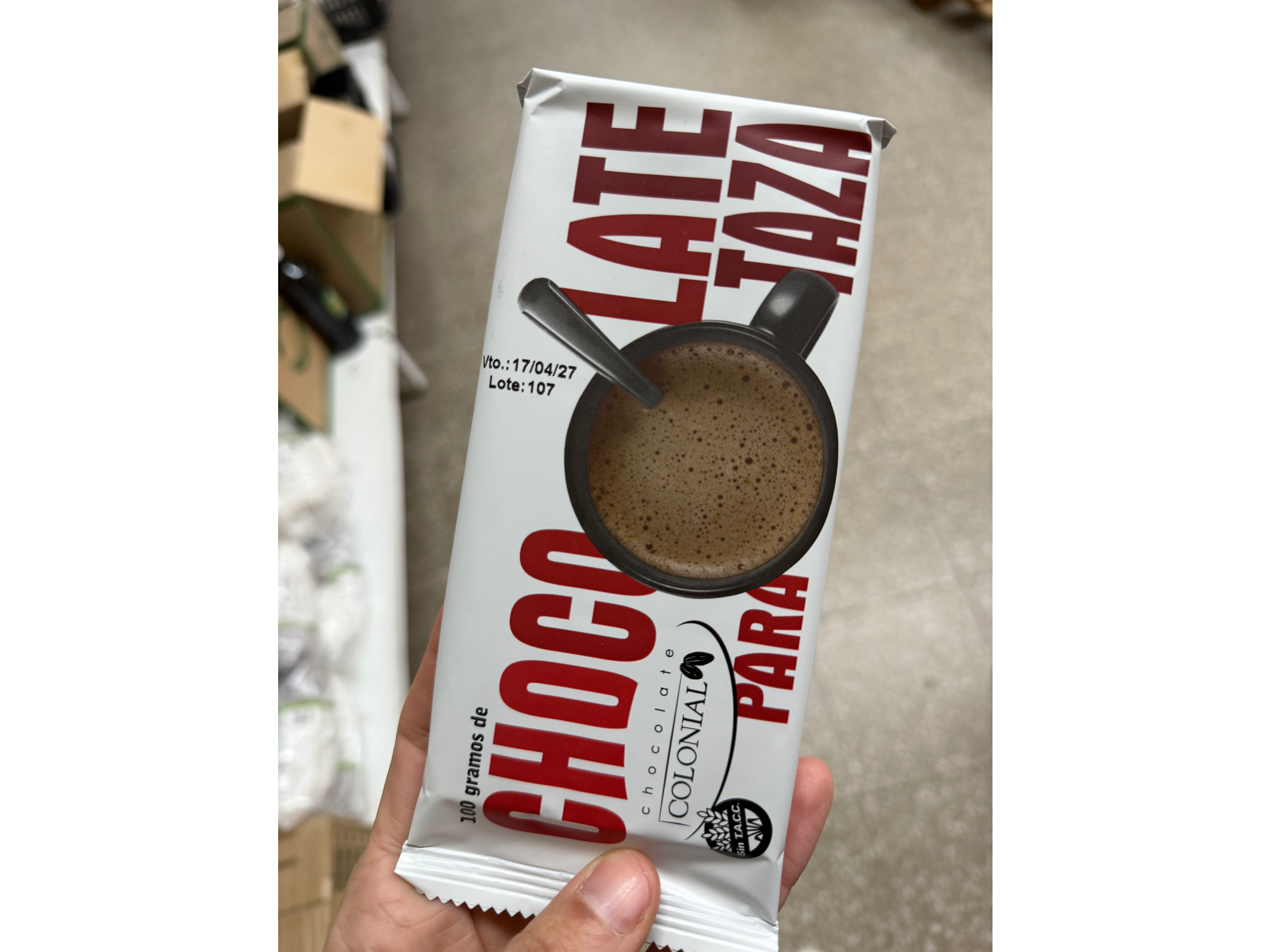 Chocolate para taza sin TACC