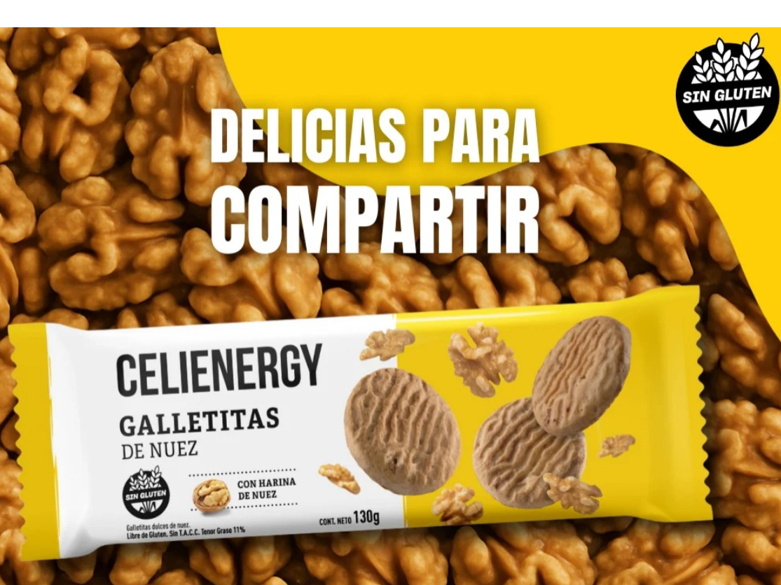 Galletitas Celienergy harina de nuez