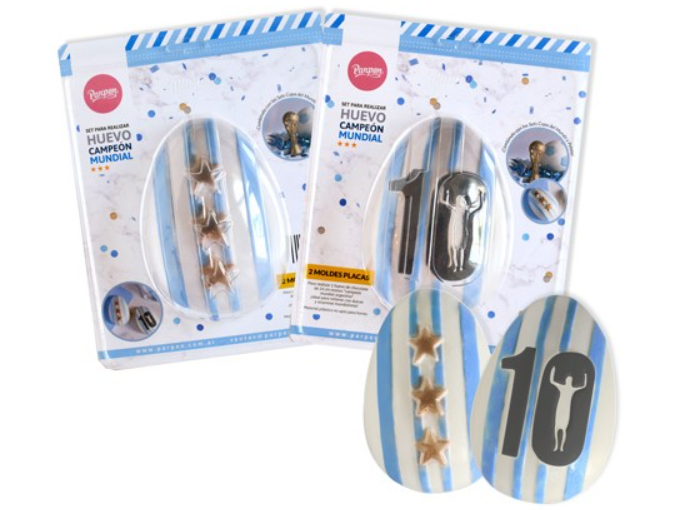 Molde Pvc Huevos Campeon Mundial - Set X 2