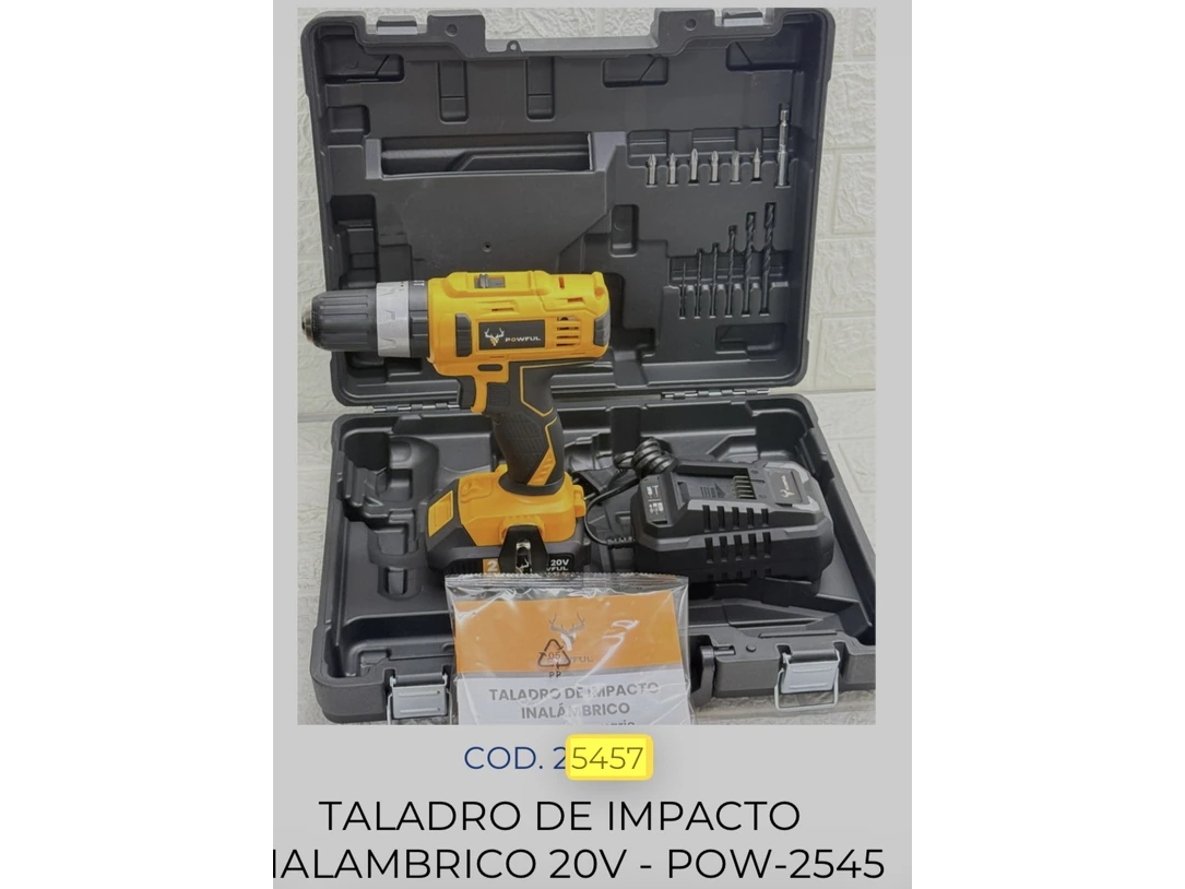 TALADRO DE IMPACTO INALAMBRICO 20V - POWFUL - POW-2545
