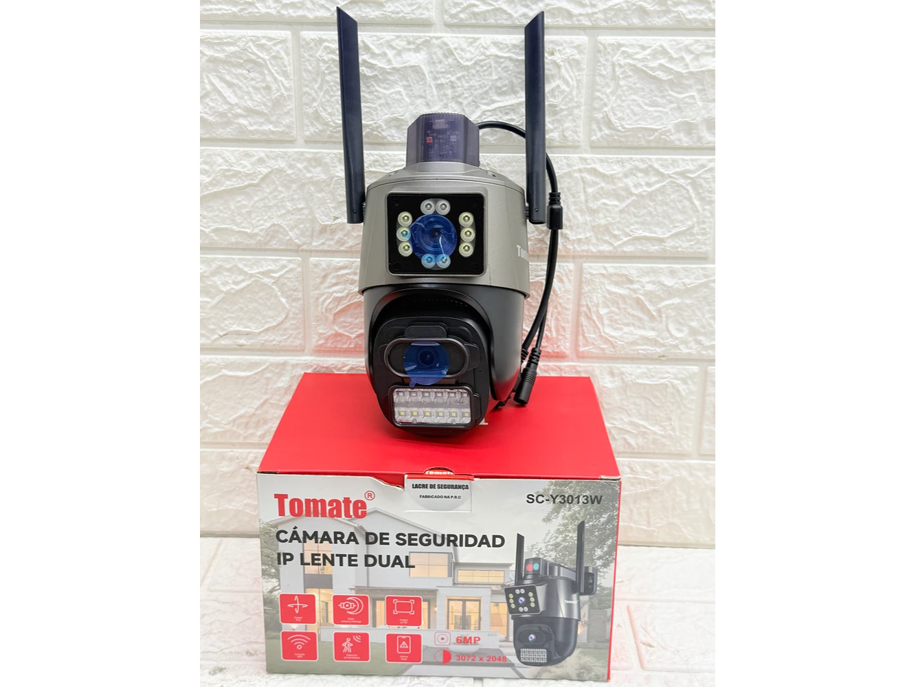 Cámara de seguridad doble lente domo 360