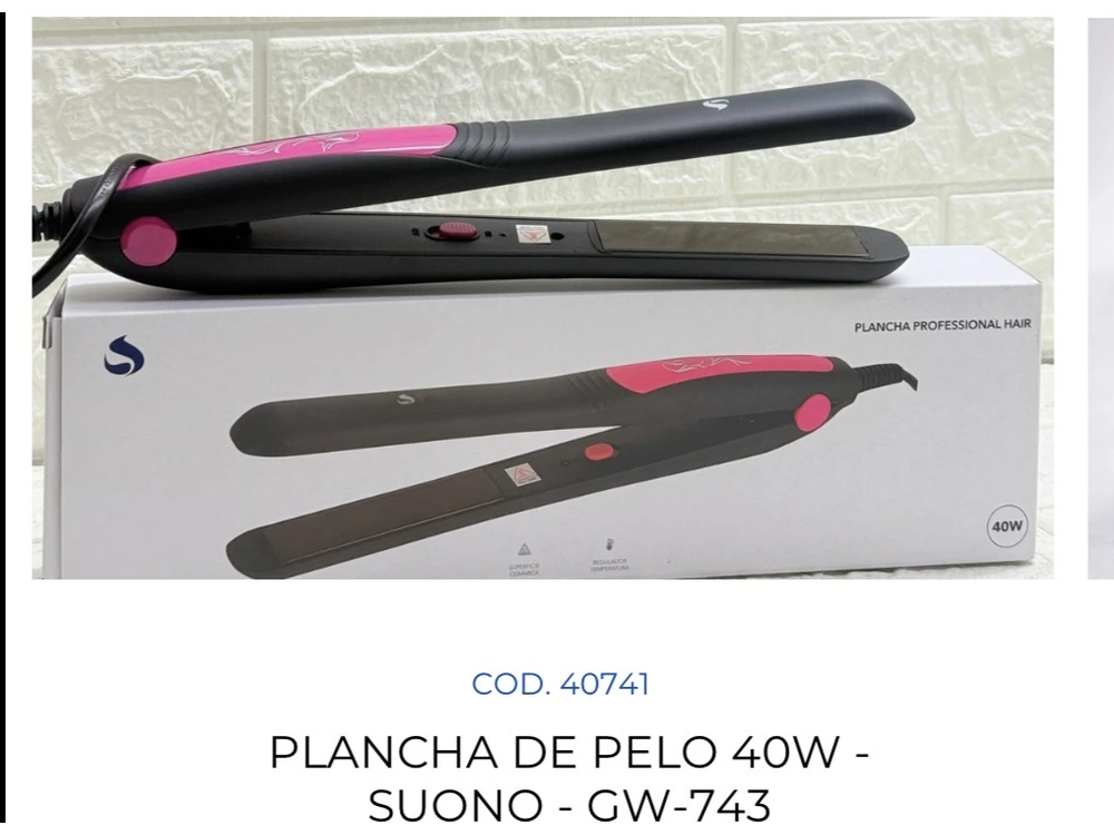 PLANCHA DE PELO 40W - PLANCHA PROFESSIONAL HAIR - SUONO - GW-743