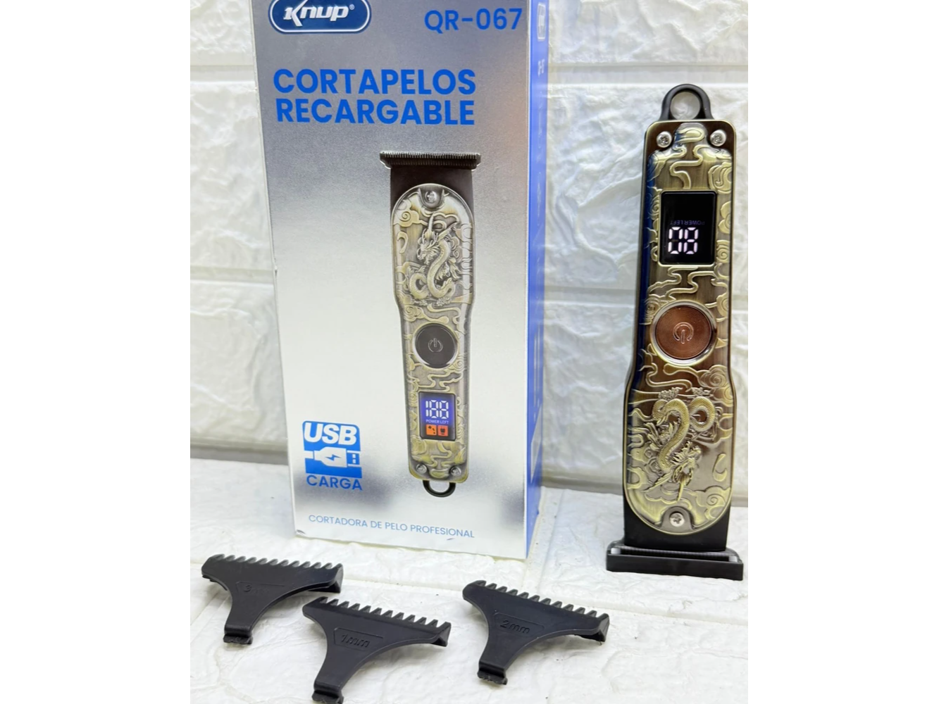 CORTAPELOS RECARGABLE USB - CORTADORA DE PELOS PROFESIONAL - KNUP - QR-067