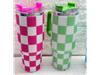 VASO QUENCHER STRASS CUADROS - LELONG - WD-T055