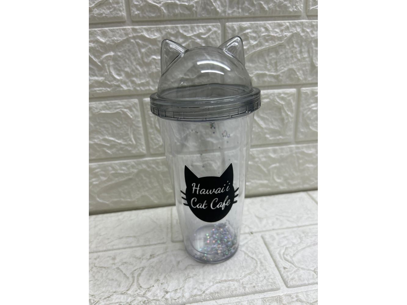 VASO FRAPPE ACRILICO OREJA DE GATO - HAWAI CAT CAFE - LELONG - PC-0102