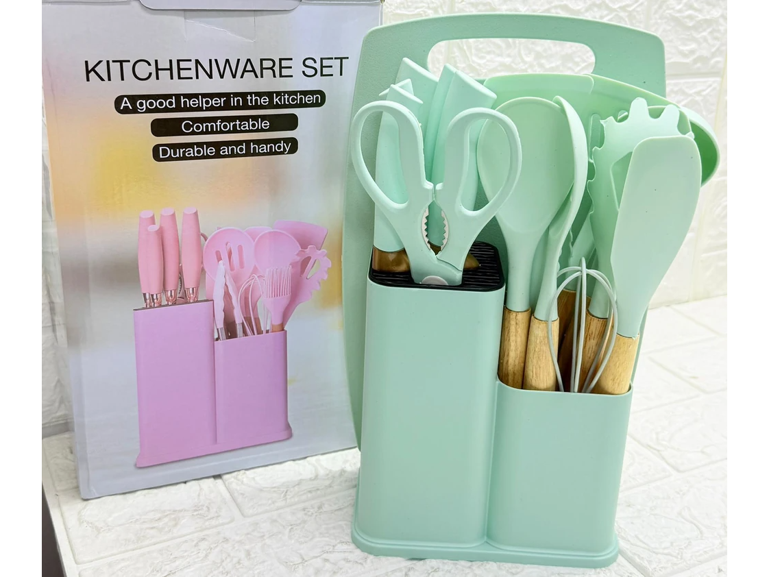 SET DE UTENSILLOS C/ CUCHILLOS 19 PCS - KITCHENWARE SET - HIRAKHUSH - SRM-126