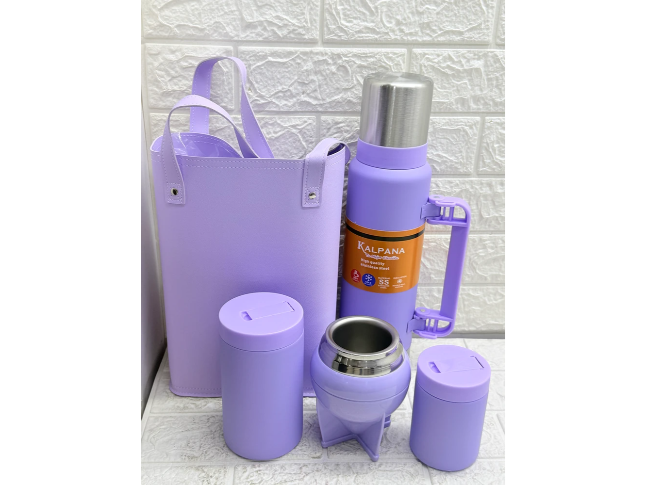 SET MATERO - TERMO + MATE + LATAS + BOMBILLA + BOLSO - KALPANA - KL-22120B