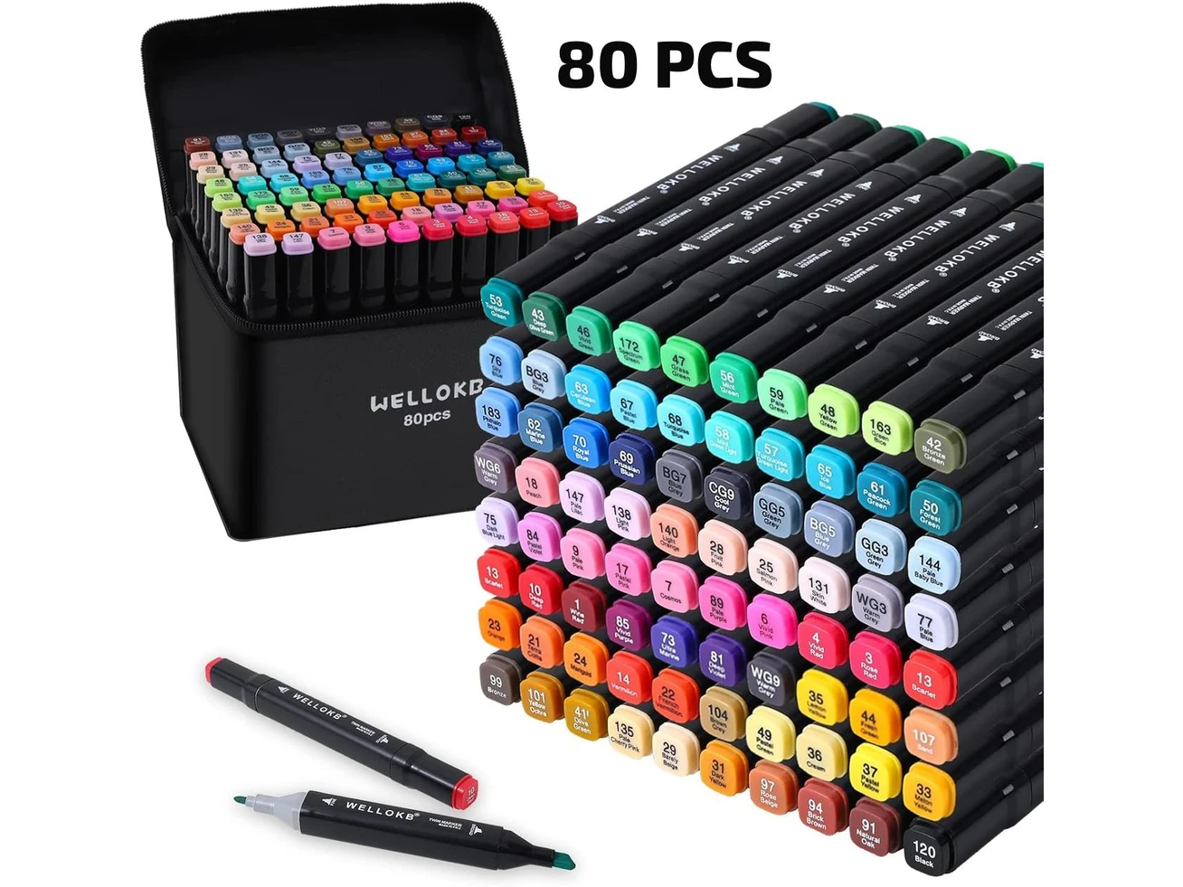 SET DE FIBRONES DOBLE PUNTA X80 PIEZA