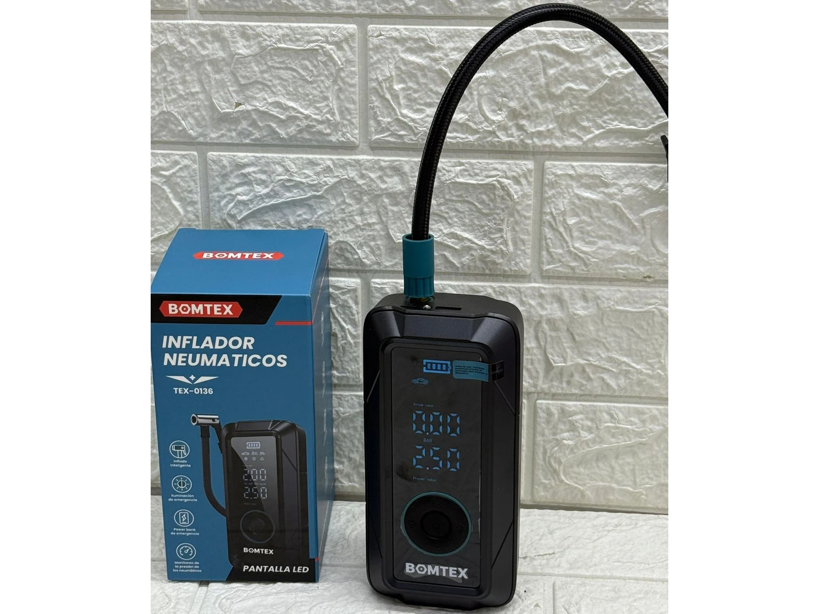 INFLADOR DE NEUMATICOS - COMPRESOR - BOMTEX - TEX-0136