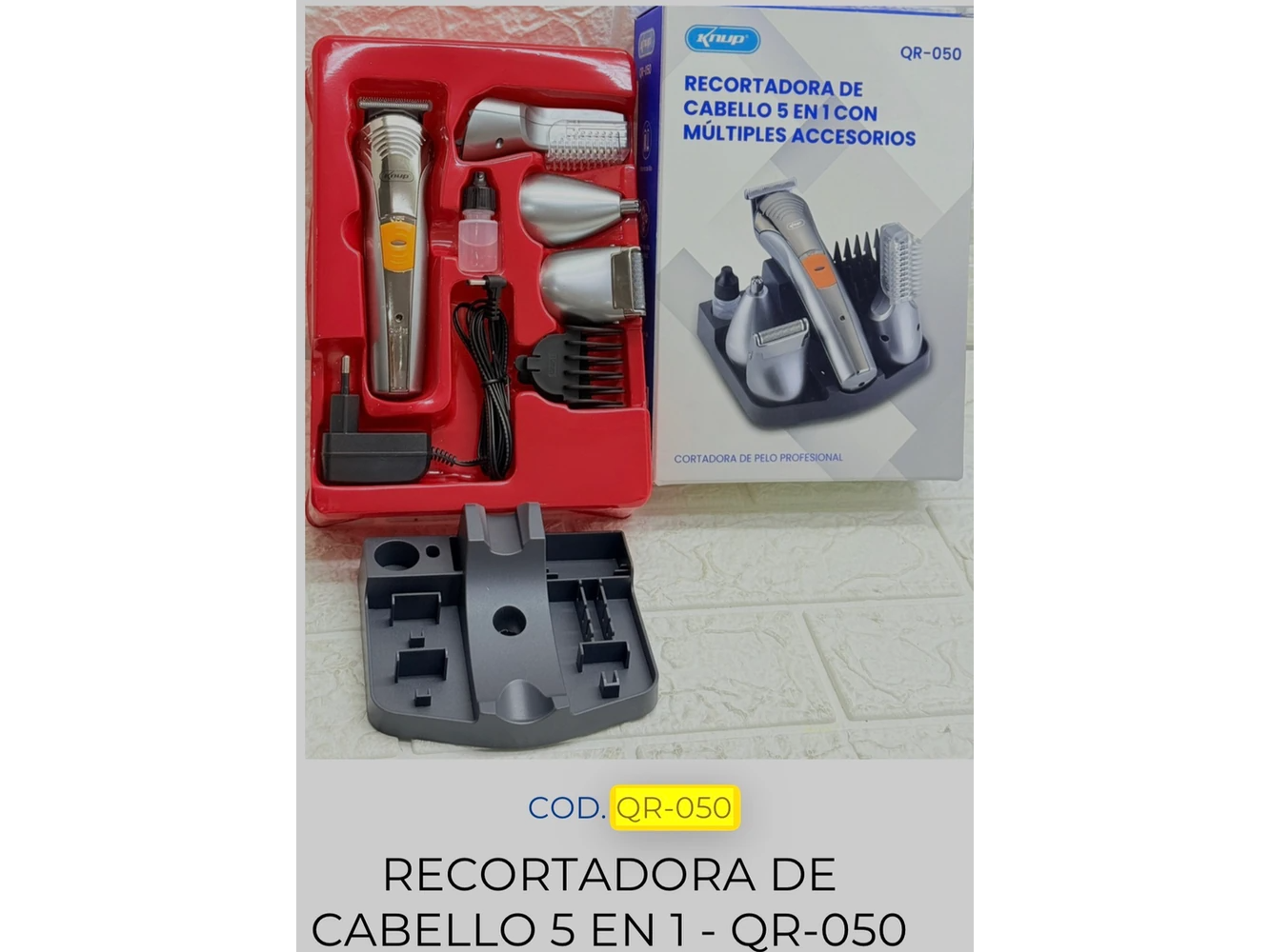 RECORTADORA DE CABELLO 5 EN 1 CON MULTIPLES ACCESORIOS - KNUP - QR-050