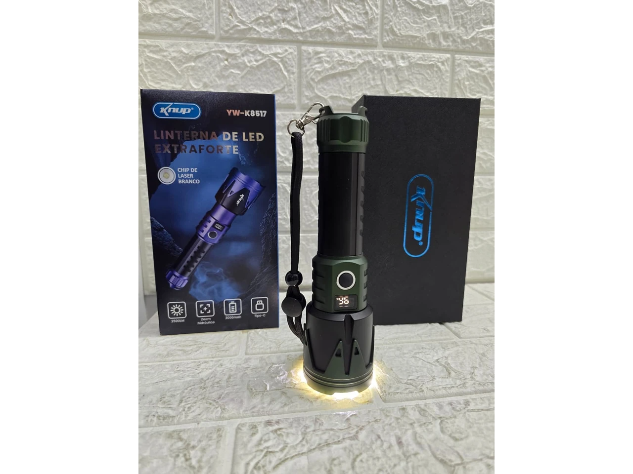 LINTERNA 2500LM 3000MAH TIPO-C - KNUP - YW-K8517