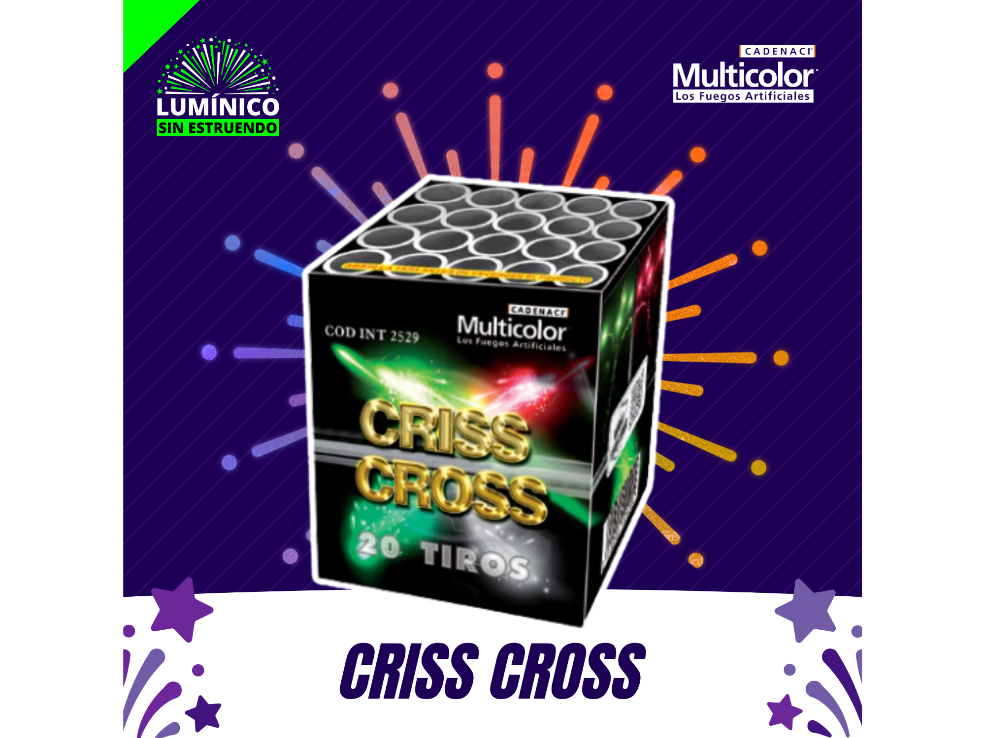 Torta Criss Cross 20 Tiros de Colores (SIN ESTRUENDO)