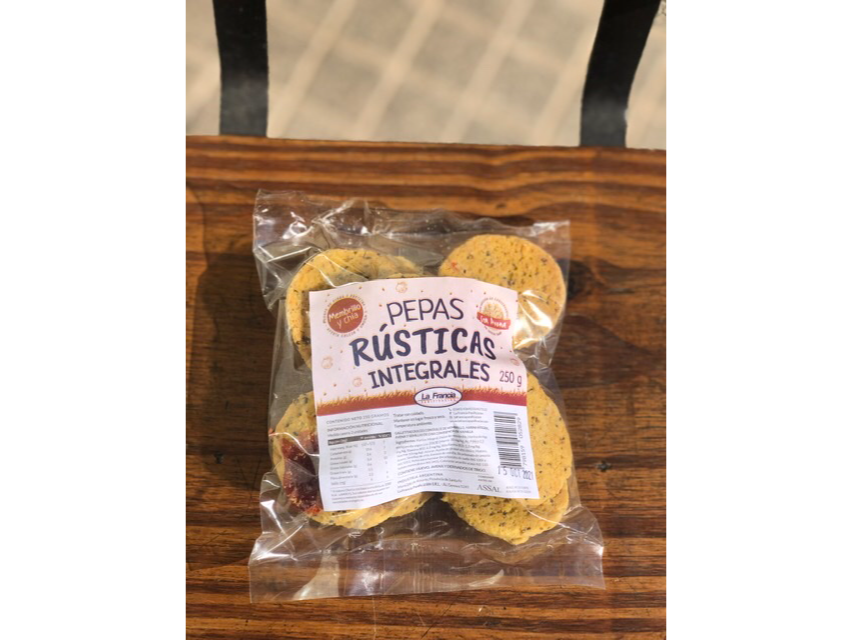 PEPAS RUSTICAS INTEGRALES DE MEMBRILLO Y CHIA PAQUETE X 250GR