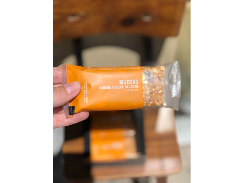 BARRA DE CEREAL "MUECAS" BANANA Y DULCE DE LECHE X 45 GR