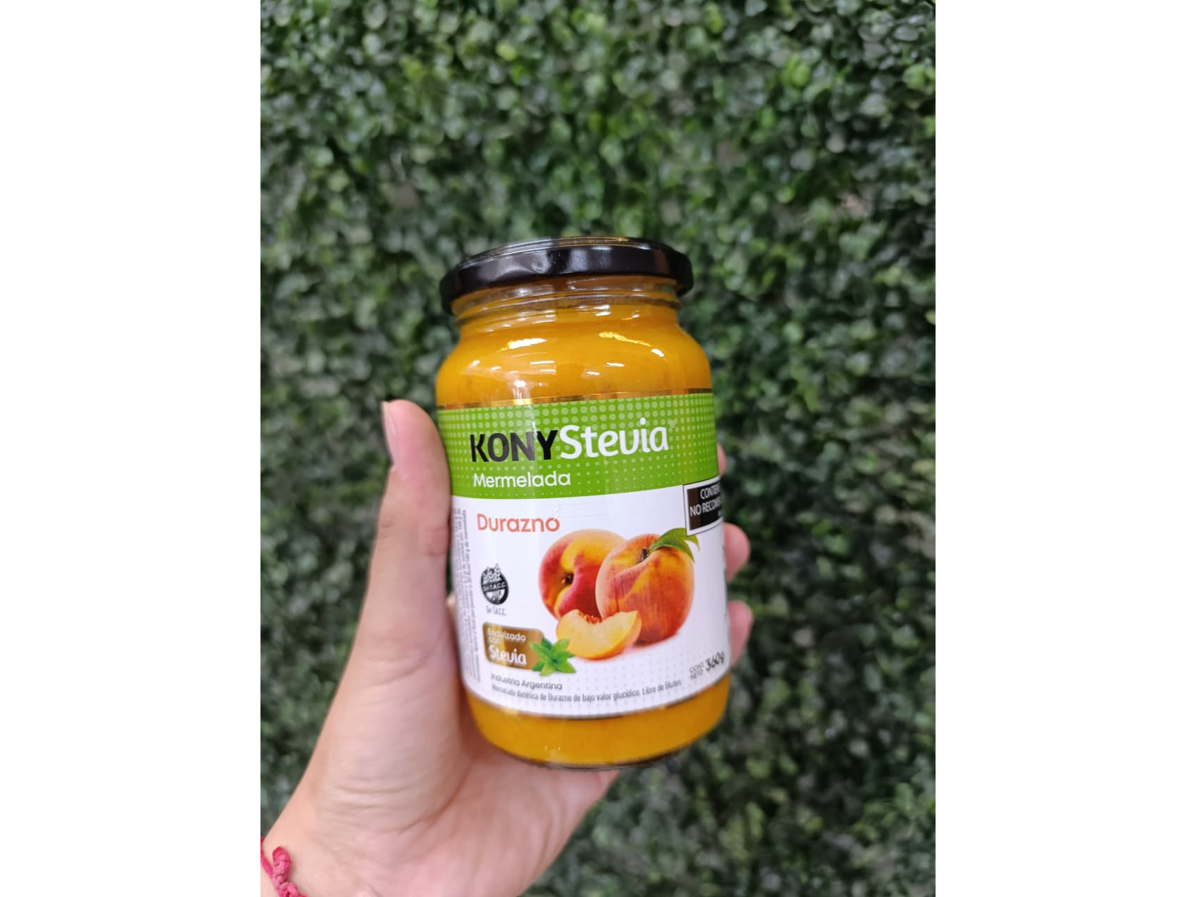 MERMELADA DE DURAZNO "KONY" SIN AZÚCAR CON STEVIA. X360 GR.