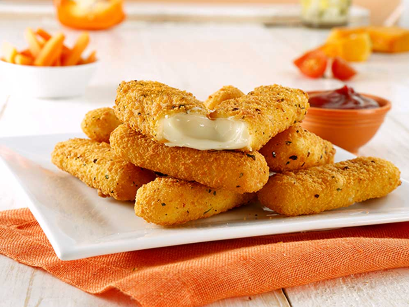 Barritas de mozzarella a las finas hierbas