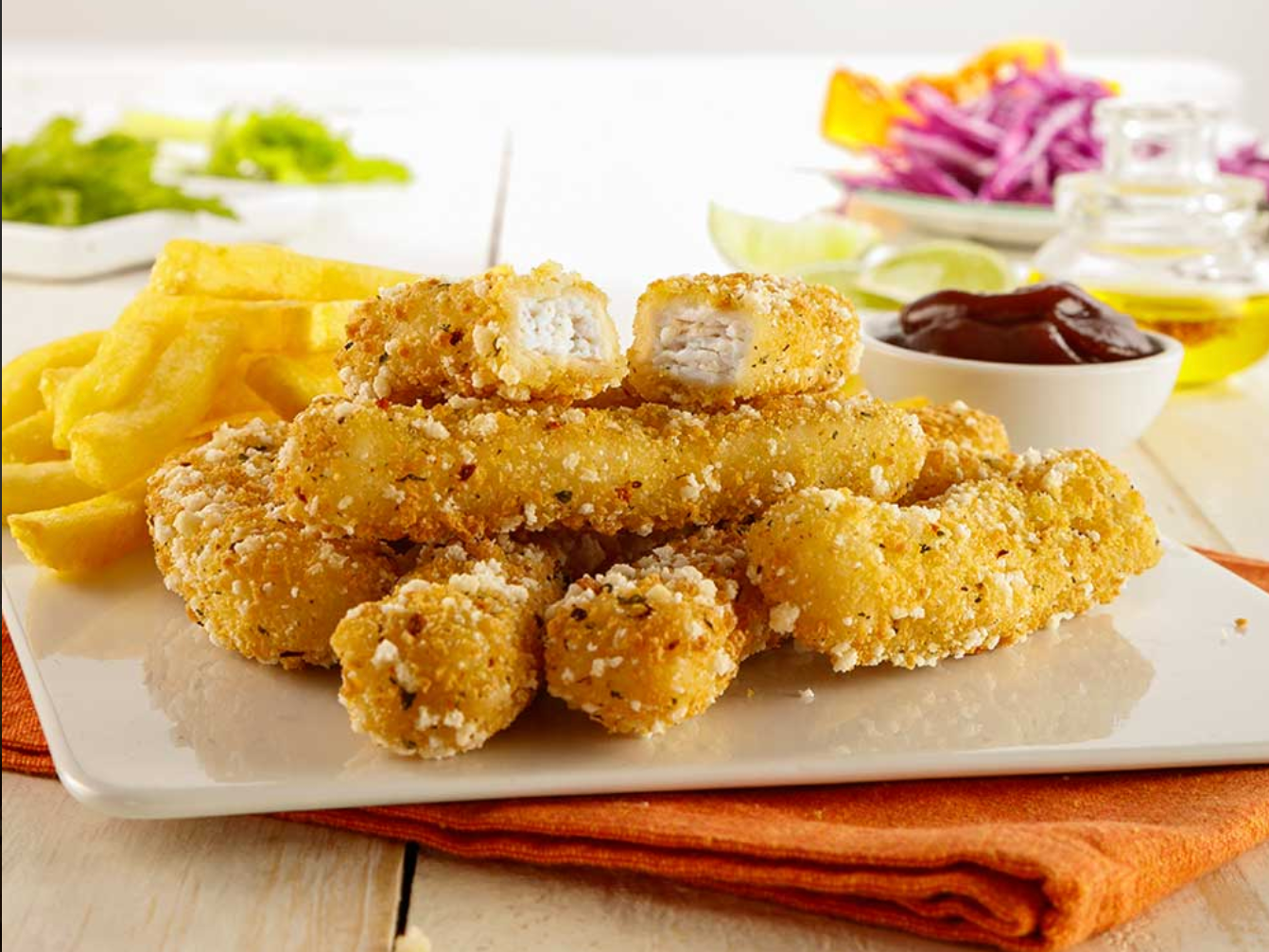 Bastones de pollo a las finas hierbas