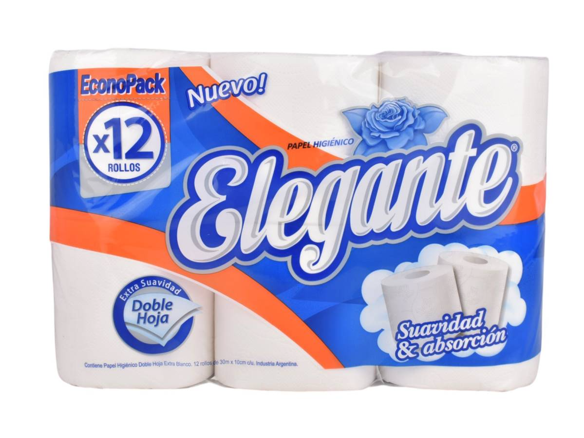 Papel elegante doble hola x 12  rollos