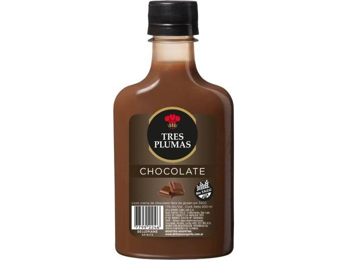 Petaca tres plumas chocolate x12