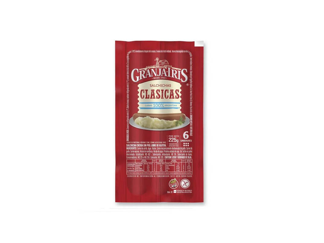 Salchichas Granja iris x6