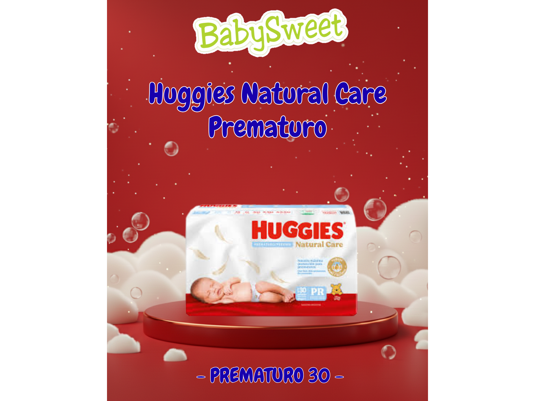 PAÑAL HUGGIES NATURAL CARE PREMATURO - 30 UNIDADES de Baby Sweet