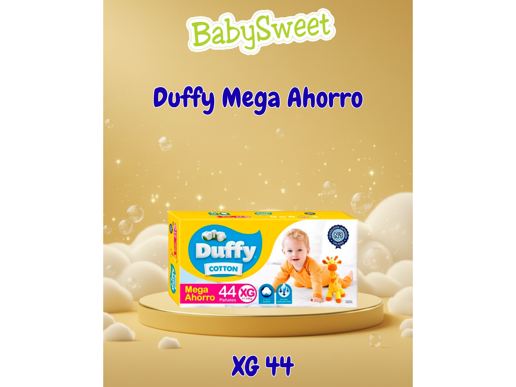 PAÑAL DUFFY COTTON MEGA AHORRO XG - 44 UNIDADES
