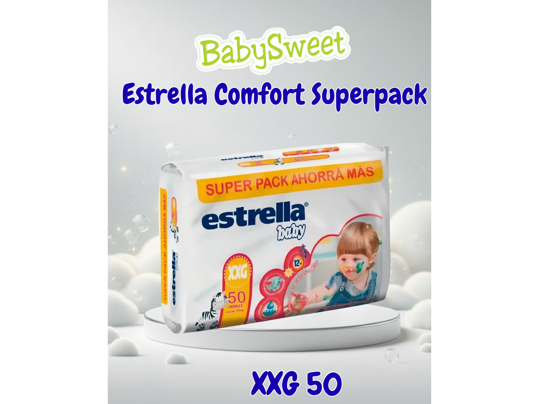 PAÑAL ESTRELLA COMFORT PACK AHORRO XXG - 50 UNIDADES