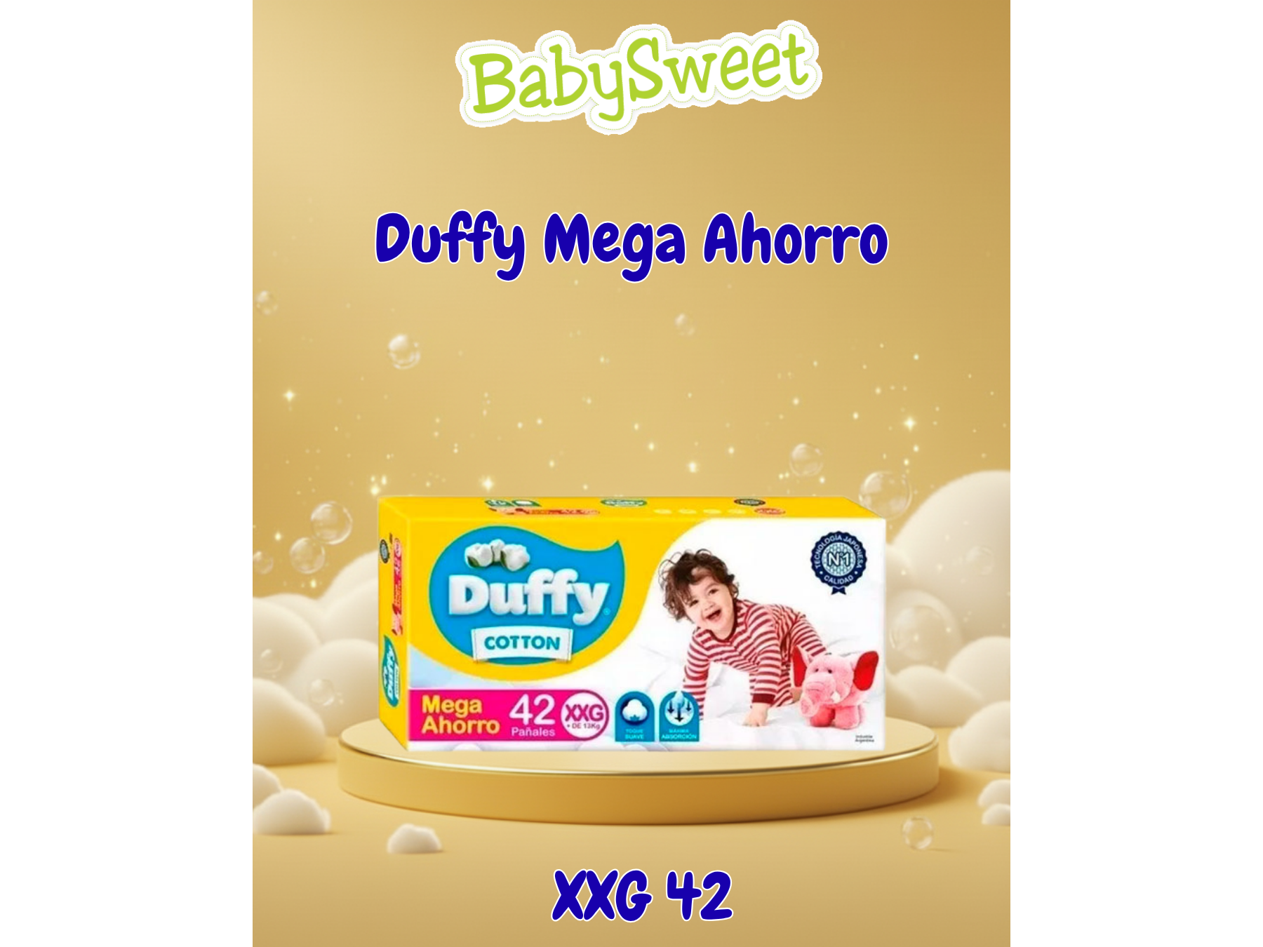 PAÑAL DUFFY COTTON MEGA AHORRO XXG - 42 UNIDADES