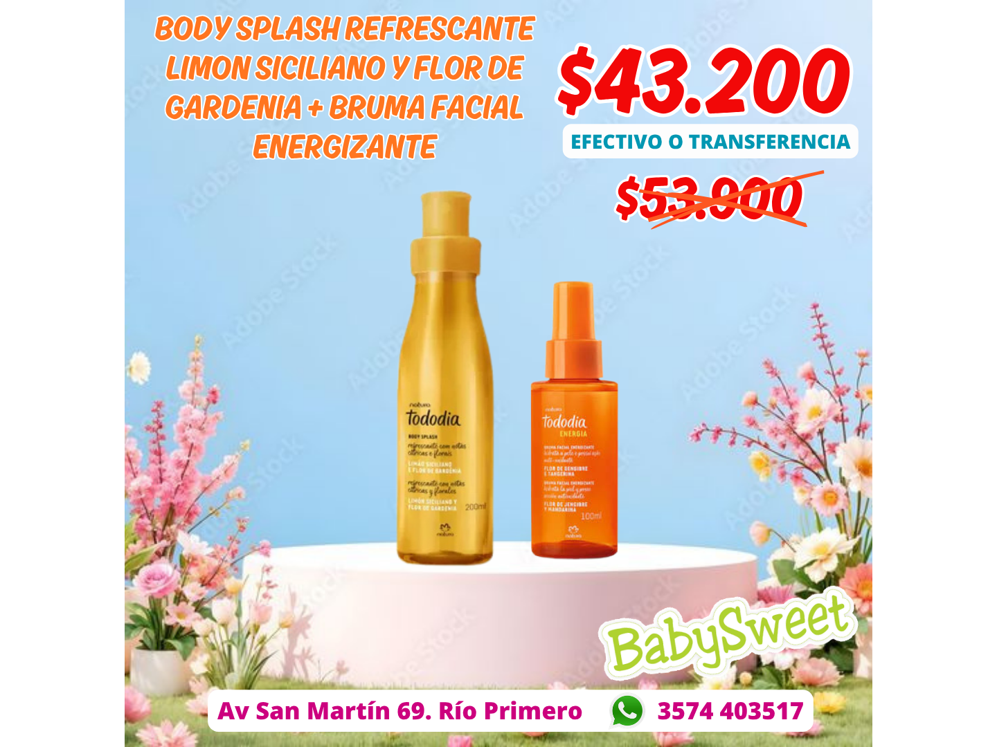 Body  Limon Siciliano y flor de gardenia + Bruma facial energizante