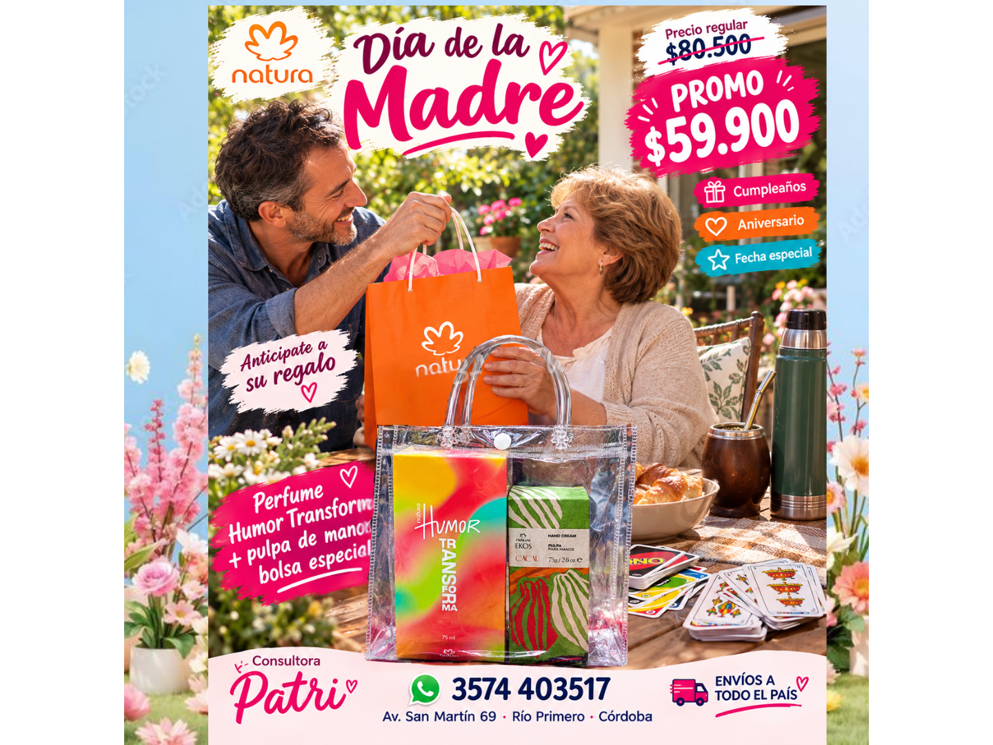 COMBO PERFUME HUMOR TRANSFORMA + PULPA DE MANOS  + BOLSA EXCLUSIVA