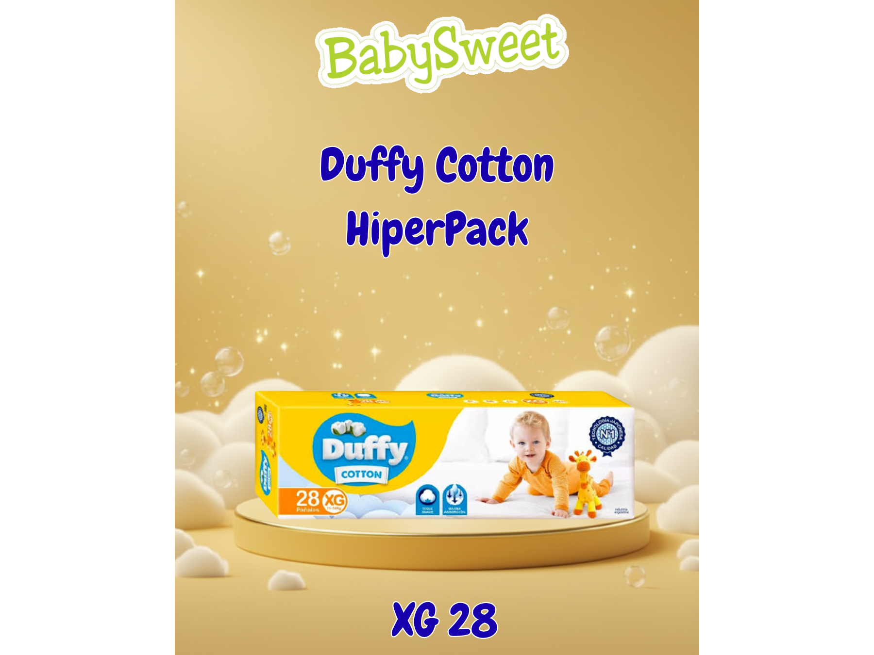 PAÑAL DUFFY COTTON MEGA AHORRO XG - 28 UNIDADES