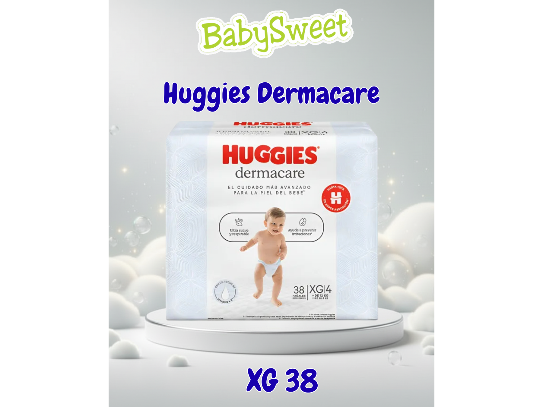 PAÑAL HUGGIES DERMACARE XG4 - 38 UNIDADES