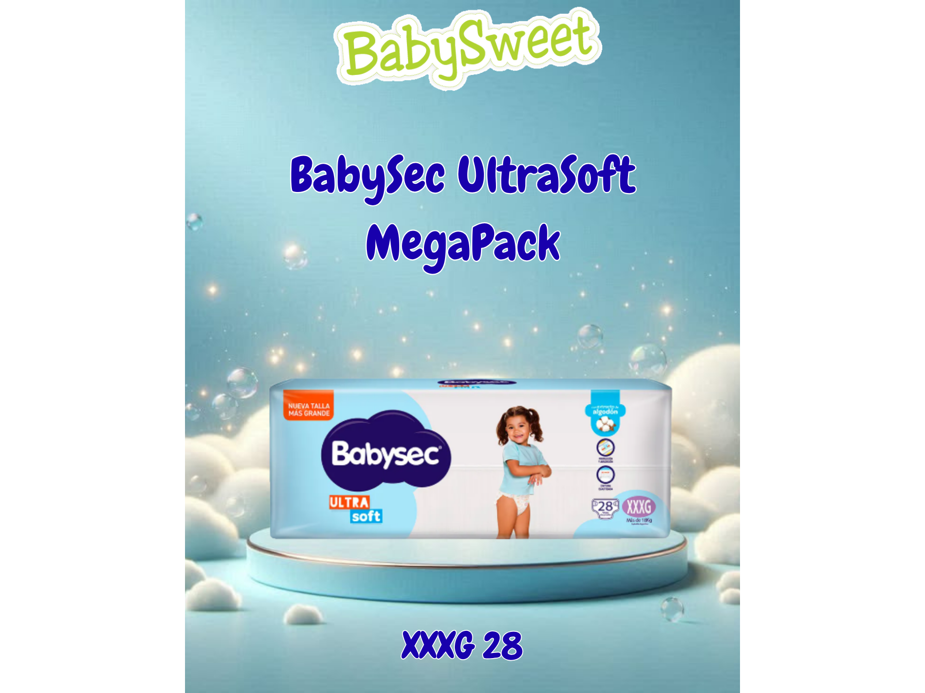 PAÑAL BABYSEC ULTRASOFT MEGAPACK XXXG - 28 UNIDADES