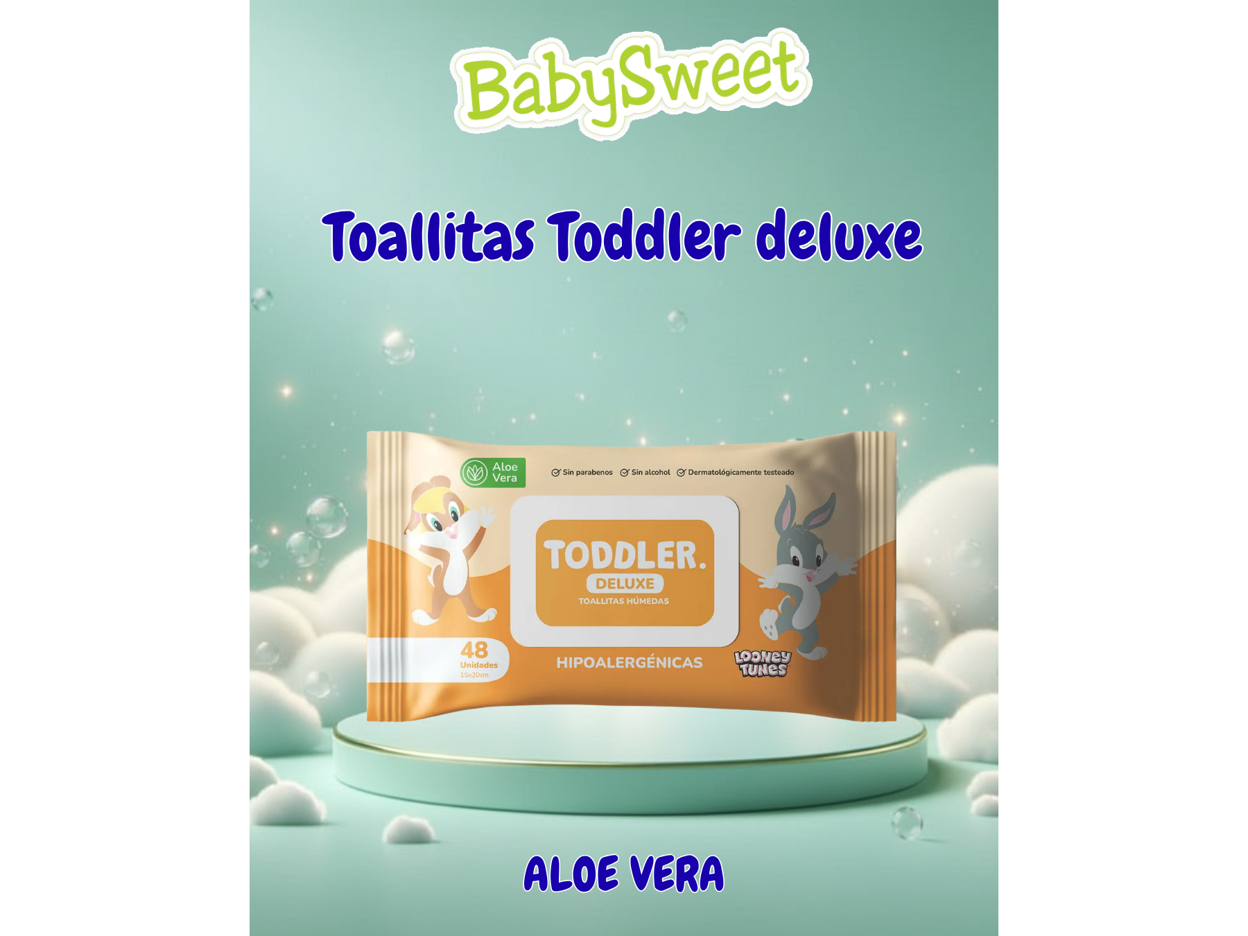TOALLITAS TODDLER ALOE VERA - 48 UNIDADES
