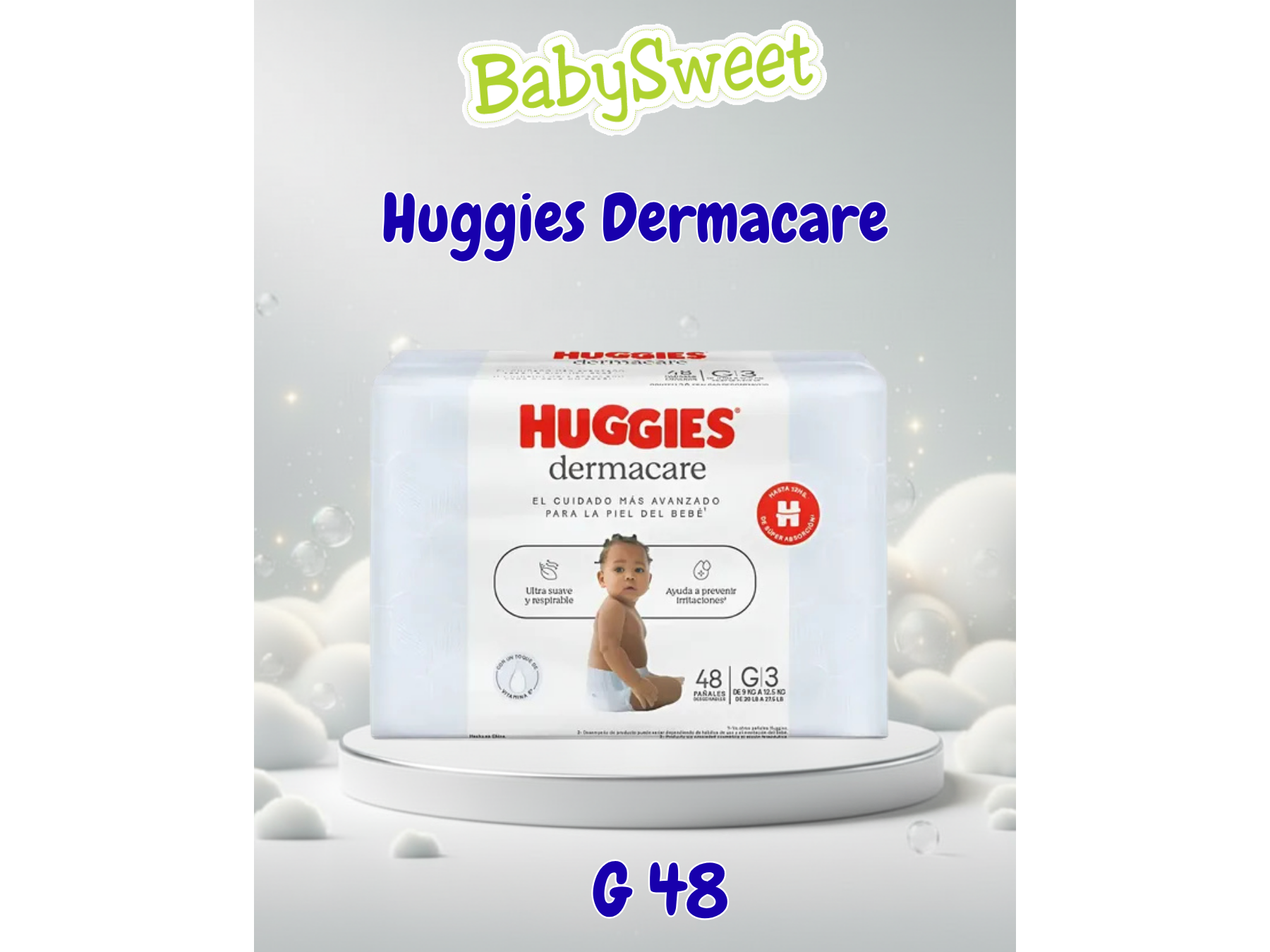 PAÑAL HUGGIES DERMACARE G3 - 48 UNIDADES