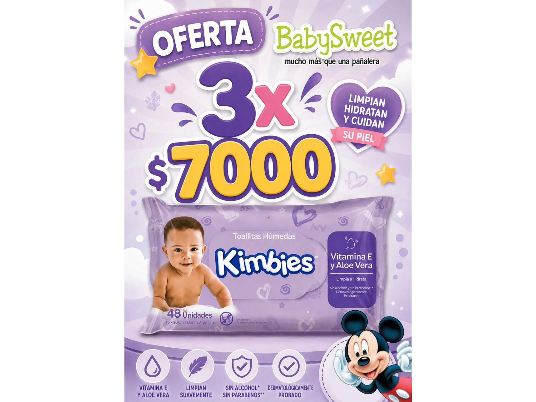 TOALLITAS KIMBIES - 144 UNIDADES