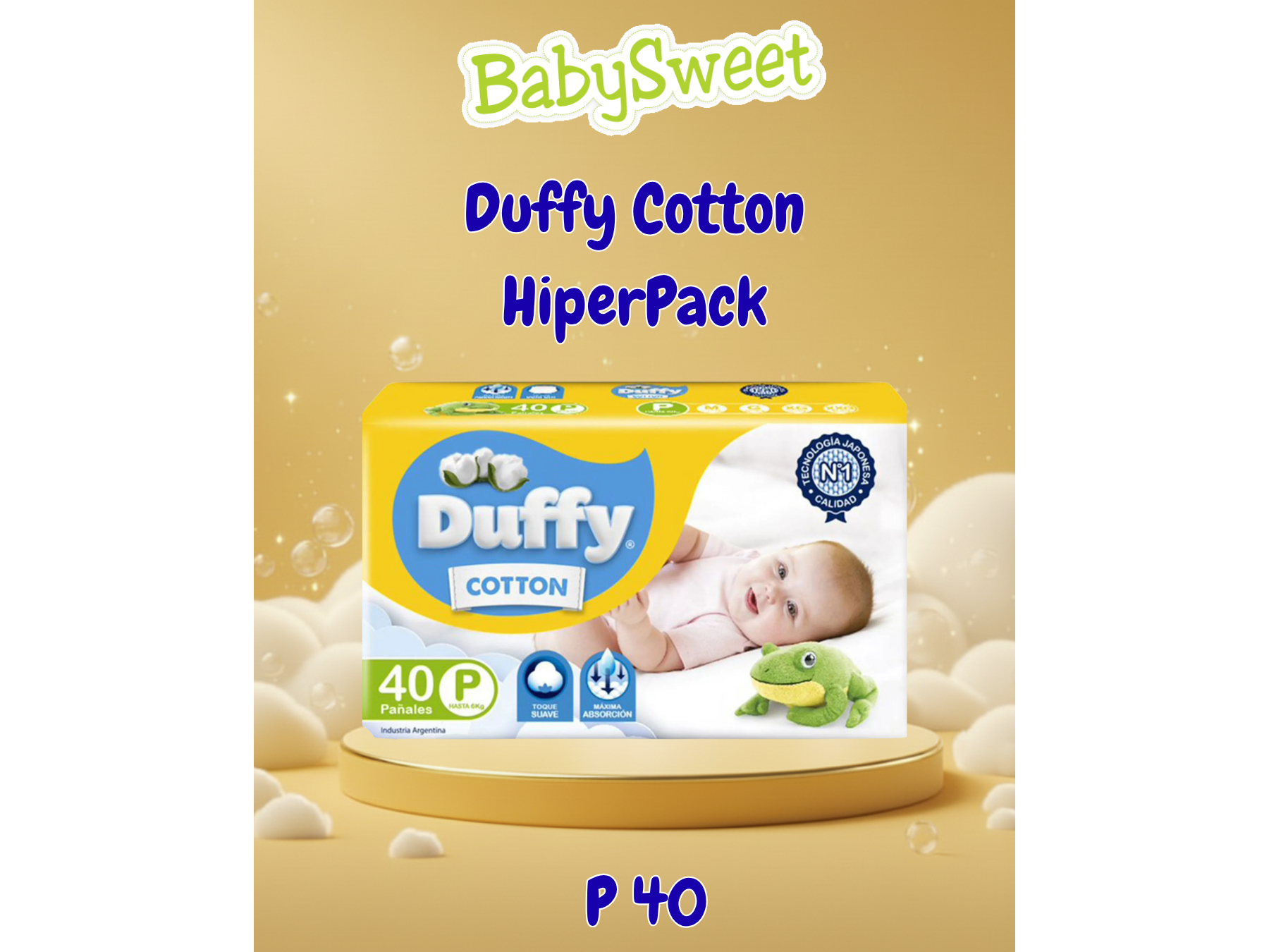 PAÑAL DUFFY COTTON MEGA AHORRO P - 40 UNIDADES
