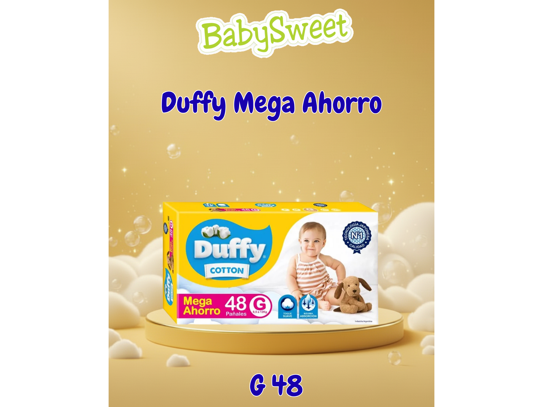 PAÑAL DUFFY COTTON MEGA AHORRO G - 48 UNIDADES
